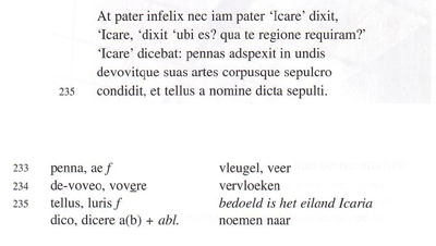 Daedalus en Icarus tekst
